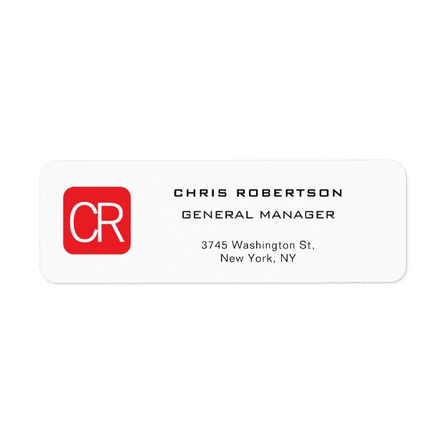 Rouge Blanc Professionnel Uni avec Monogramme (Devant)