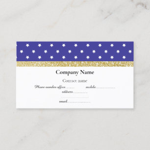ROUGE BLEU BLANC ÉTOILE BAS OR CARTE DE VISITE