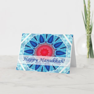 Rouge bleu de Hanoukka et carte de mandala d'Aqua