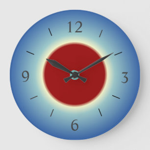 Rouge/bleu simpliste/jaune > horloge murale