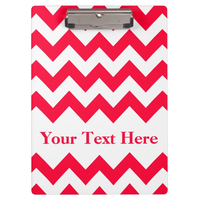 Rouge Bold Chevron with customizable text Clipboard (Front)