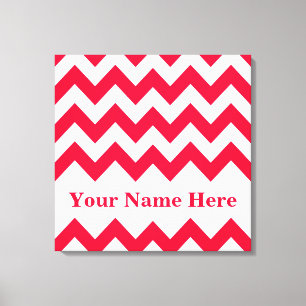 Rouge Bold Chevron with name at Emporio Moffa Canvas Print