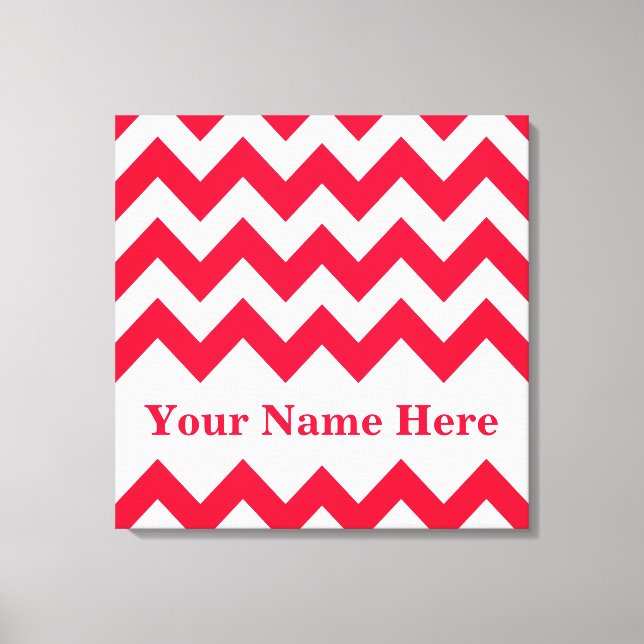 Rouge Bold Chevron with name at Emporio Moffa Canvas Print (Front)