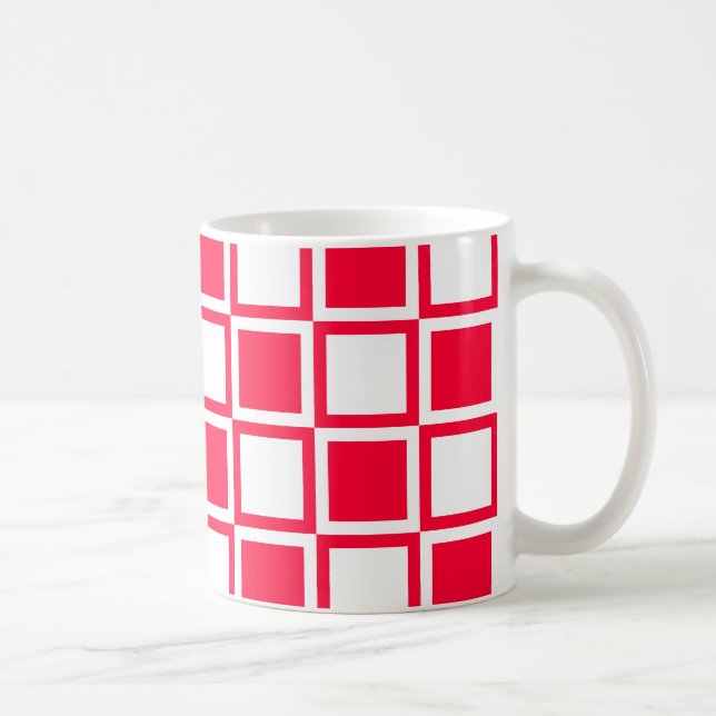 Rouge Bold Mod Squares Coffee Mug (Right)