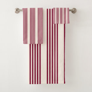 Rouge bordeaux et beige cinq rayures motif