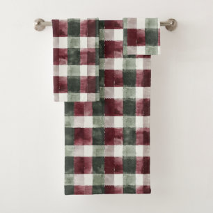 Rouge Bourgogne Crème verte Blanc Plaid