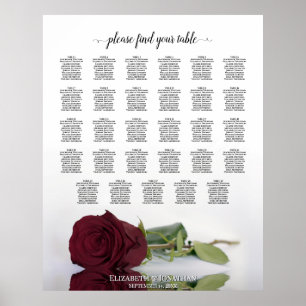 Rouge Bourgogne Rose 29 Tableau Mariage
