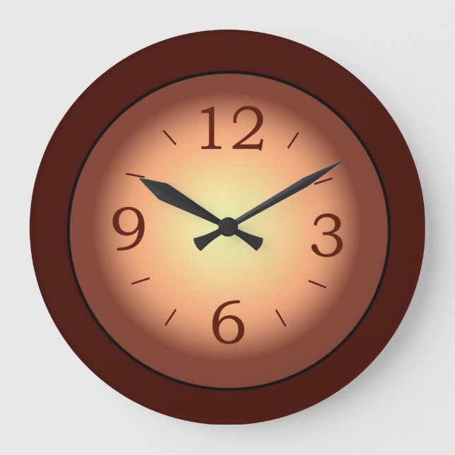 Rouge Brown avec horloge murale centrale lumineuse (Recto)