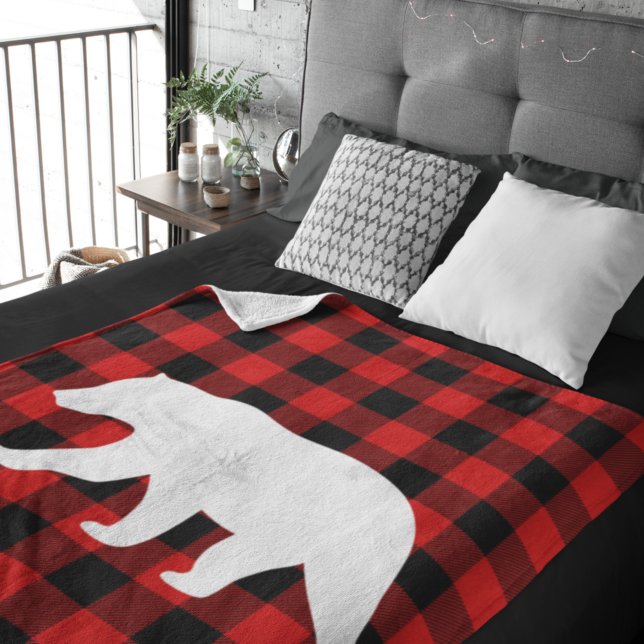 Rouge Buffalo Plaid & Ours Blanc (Créateur téléchargé)