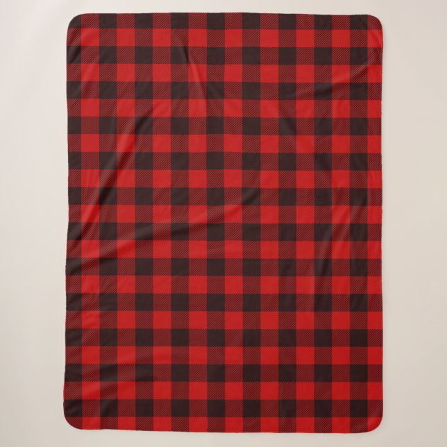 Rouge Buffalo Plaid Sherpa Blanche (Devant)
