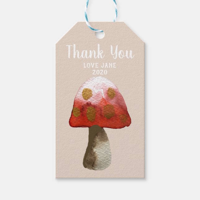 Rouge Champignons Toadstool magique Vin Étiquette (Devant)