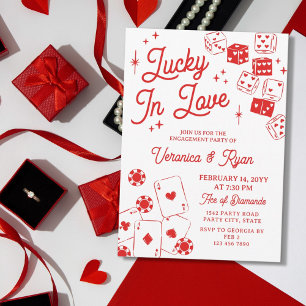 Rouge Chanceux en Amour Dés & Cartes Fête de Fianç