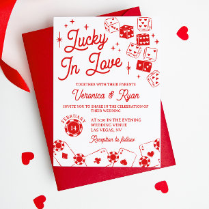 Rouge Chanceux en Amour Dés & Cartes Mariage