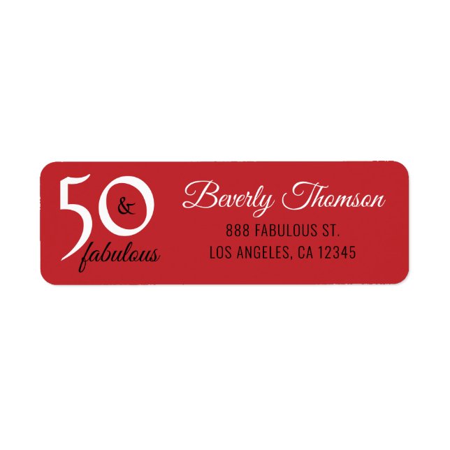 Rouge Cinquante et fabuleux 50e anniversaire Scrip (Devant)