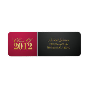 Rouge/classe d'or de l'étiquette de adresse 2012