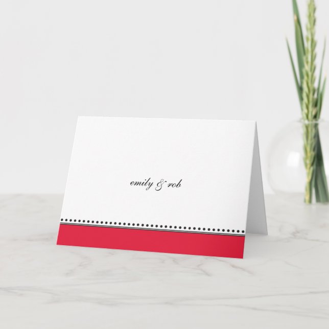 Rouge classique avec points noirs Carte pour notes (Devant)