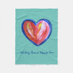 Rouge Coeur Soft Fleece Couverture bébé personnali