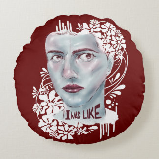 Rouge Coussin Rond J'Étais Comme