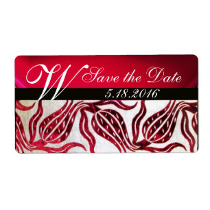 ROUGE DAMASK VELVET TULIPS MONOGRAMME Bourgogne Bl