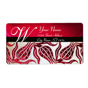 ROUGE DAMASK VELVET TULIPS MONOGRAMME Bourgogne Bl
