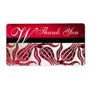 ROUGE DAMASK VELVET TULIPS MONOGRAMME Bourgogne Bl