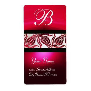 ROUGE DAMASK VELVET TULIPS MONOGRAMME Bourgogne Bl