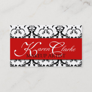 Rouge de damassé de carte de visite de maquilleur