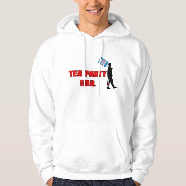 Rouge de sweat - shirt à capuche de SANGLOT de thé (Devant)