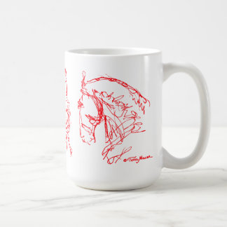 Rouge de tasse de chevaux de dressage