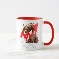 Rouge de tasse de marché boursier