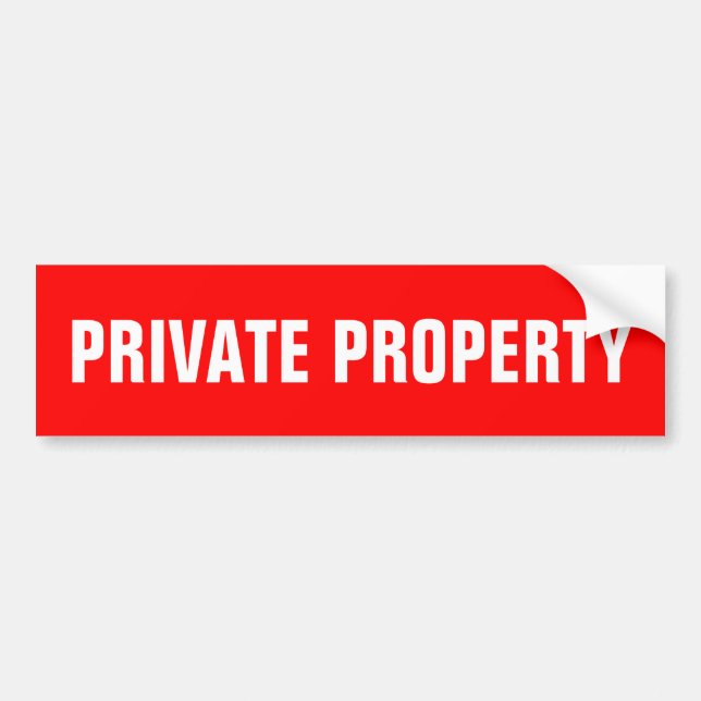 Rouge des autocollants | de propriété privée (Devant)
