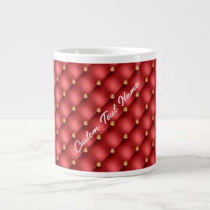 Rouge Diamant Or Tufé Custom Texte Mug Café