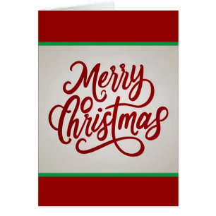 Rouge élégant Joyeux Noël calligraphie minimaliste