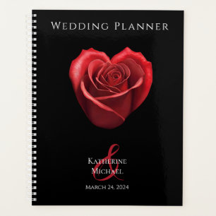 Rouge en forme de coeur Rose-Mariage-Planner