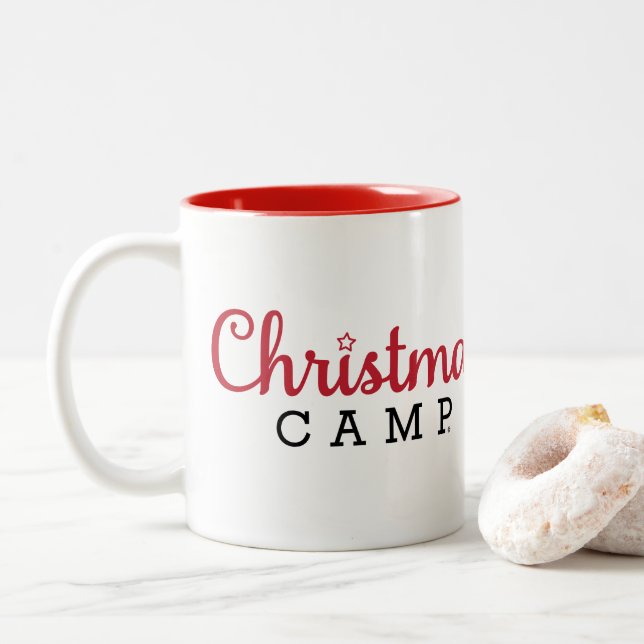 Rouge et blanc de tasse de camp de Noël (Avec donut)