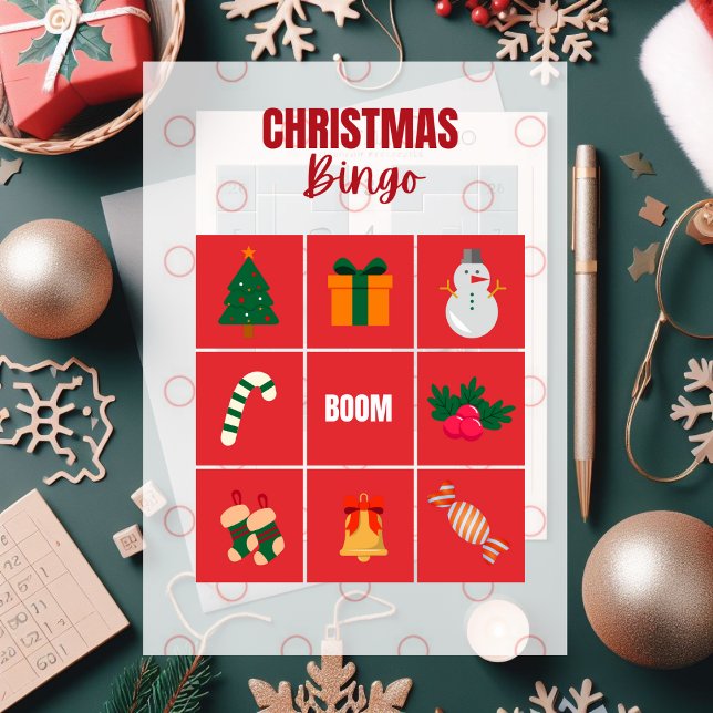 Rouge et blanc Illustré Noël jigsaw Puzzle (Créateur téléchargé)