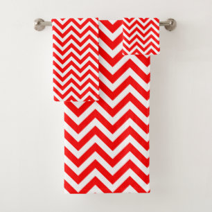 Rouge et blanc Moyen Horizontal Chevron Stripes