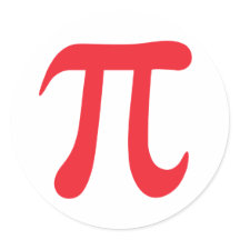 Rouge et blanc pi mathématique symbole autocollant