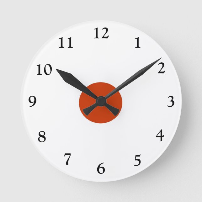 Rouge et blanc simple > Horloge murale de cuisine  (Recto)