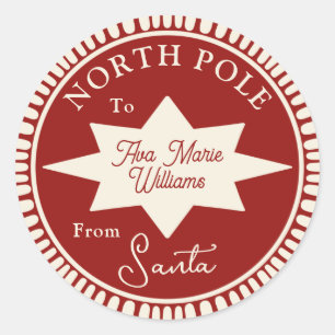 Rouge et crème de Père Noël autocollant Noël