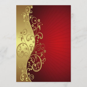 Rouge et invitation universel d'or