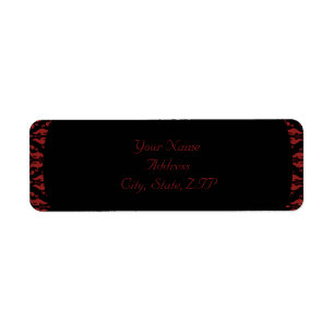 Rouge et noir Damask Gothique Adresse de retour