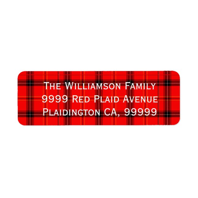 Rouge et noir Plaid Rustique Tartan Personnalisé (Devant)