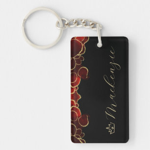 Rouge et Or Élégant Script Personnalisé