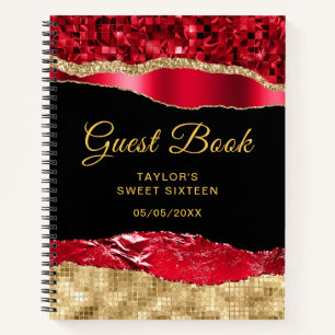 Rouge et or Glam Tears Sweet sixteen livre d'hôte