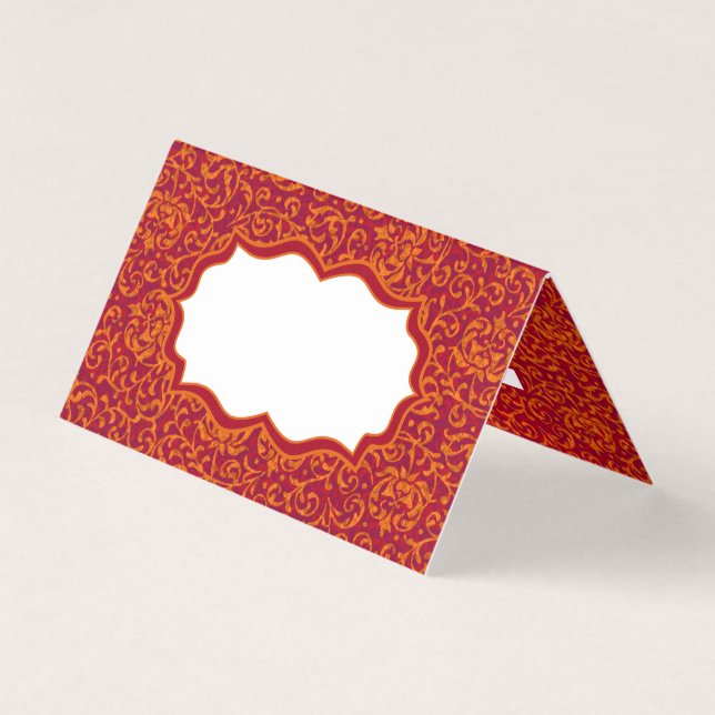 Rouge et or Renaissance Tudor Damask Floral (Front)