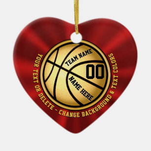 Rouge et ornement en forme de coeur de basket-ball