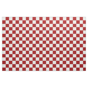 Rouge et tissu vérifié par blanc