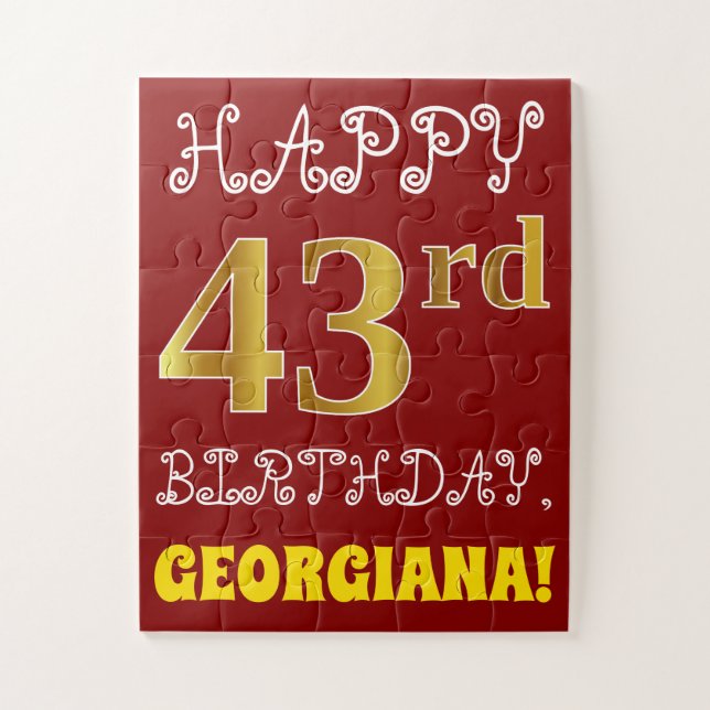Rouge, Faux Gold 43ème anniversaire + Puzzle de no (Vertical)