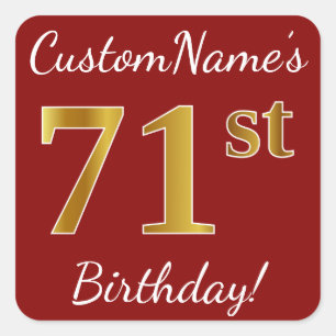 Rouge, Faux Gold 71e anniversaire + Autocollant de